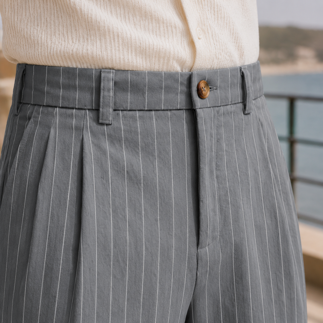 Alden Pinstripe Pants - Lead Product Detail