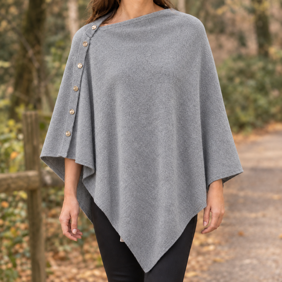 Scarlett Buttoned Sweater - Gray