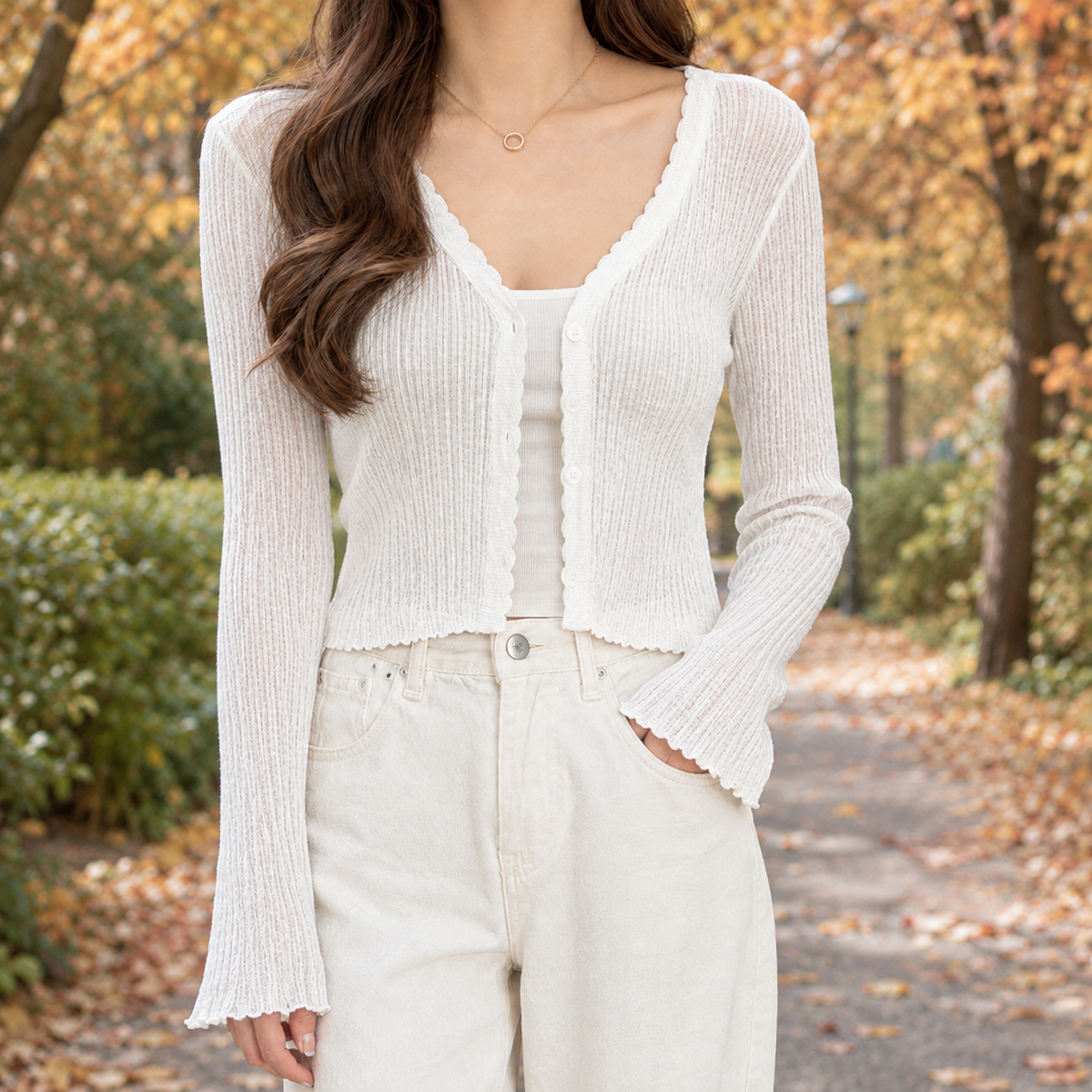 Fenella Sheer Cardigan - White