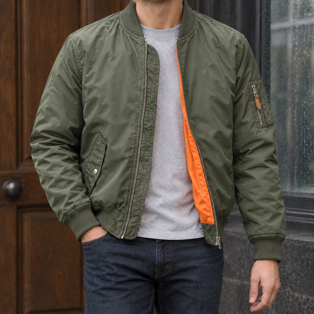 Luca Flight Jacket - Army Green