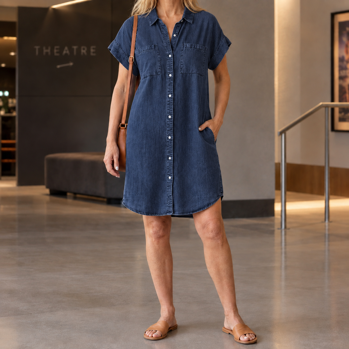 Winona Relaxed Shirt Dress - Dark Blue