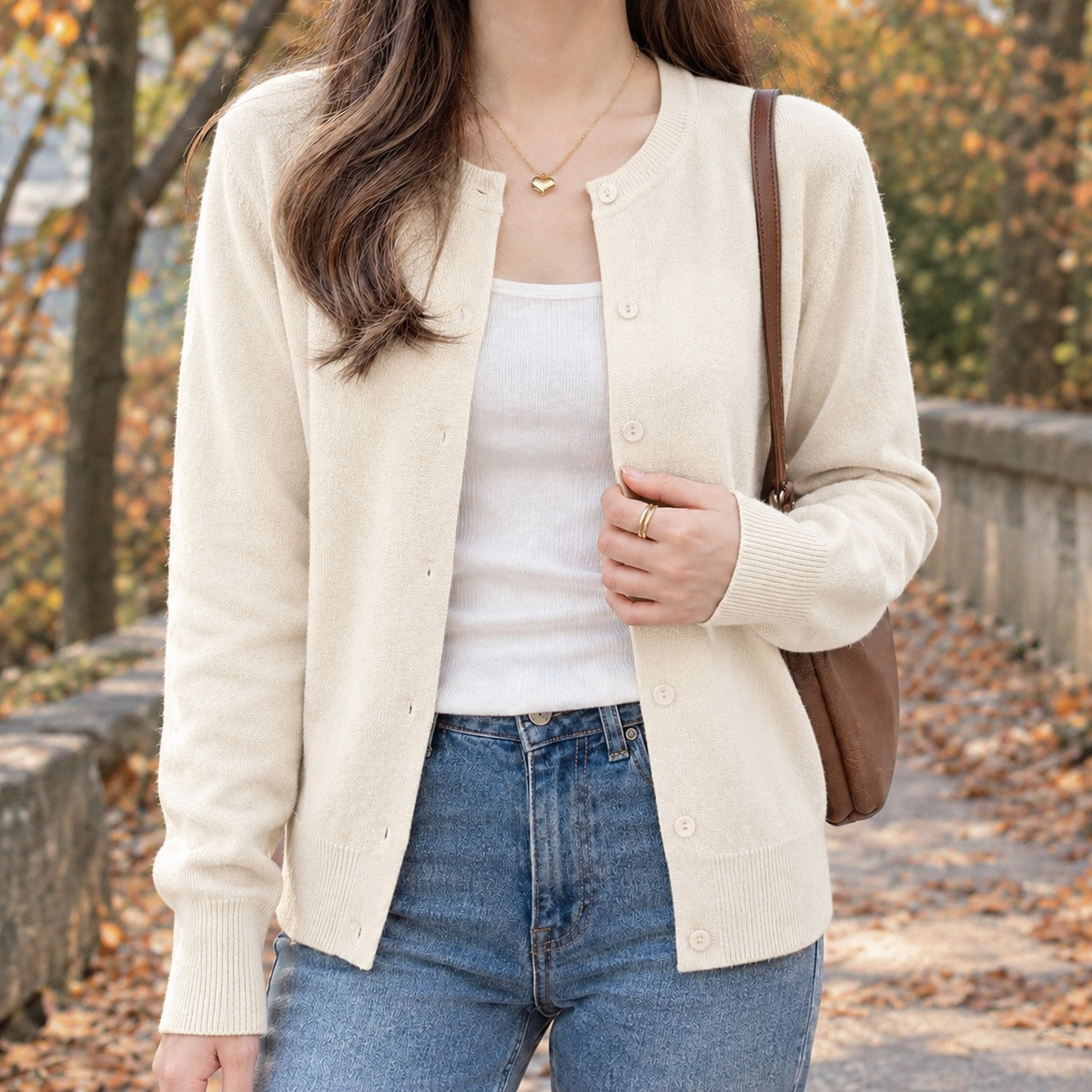 Vanessa Fine Knit Cardigan - Cream
