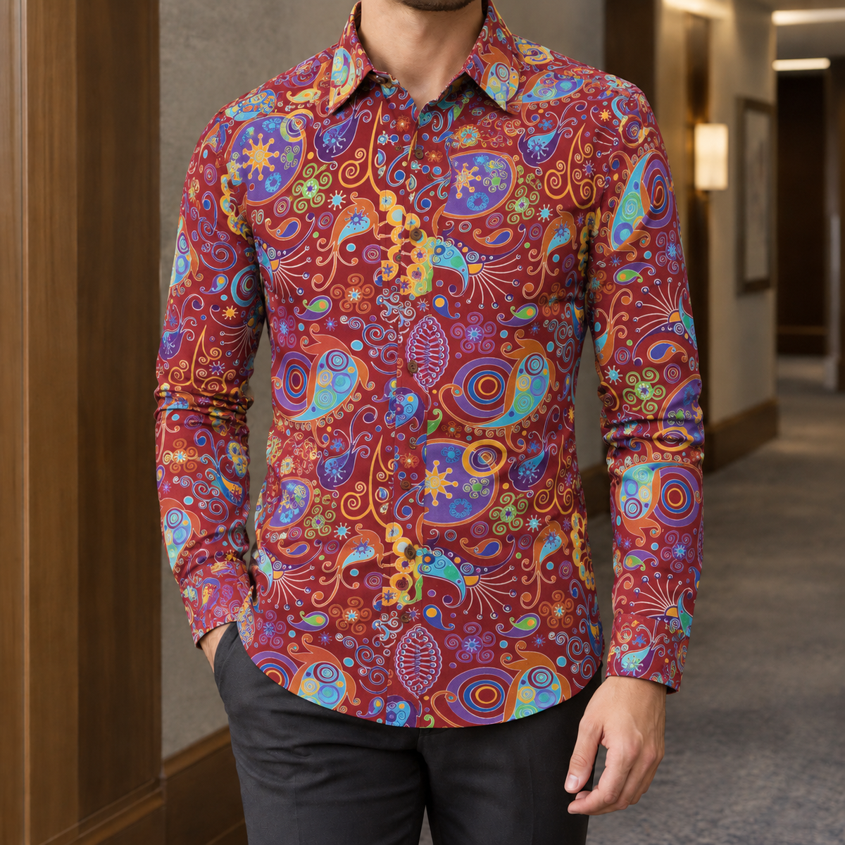 Cedric Paisley Shirt - Red