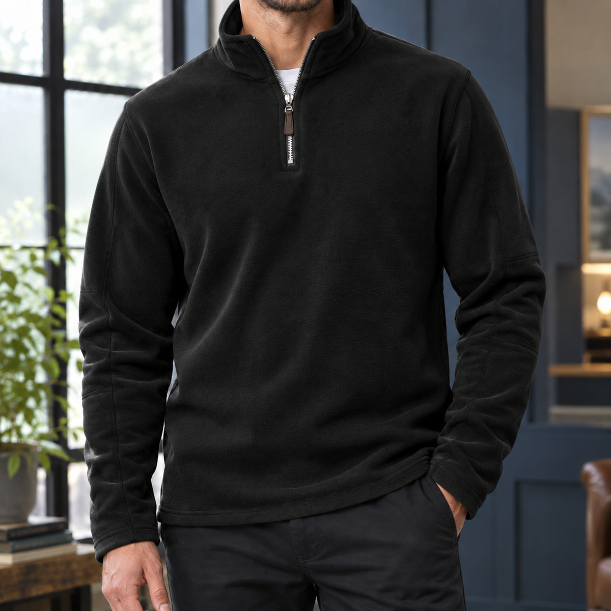 Kai Quarter Zip Top - Black