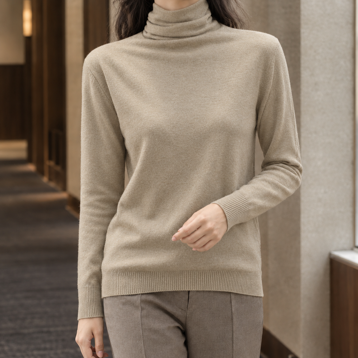 Charlize Turtleneck Sweater - Camel