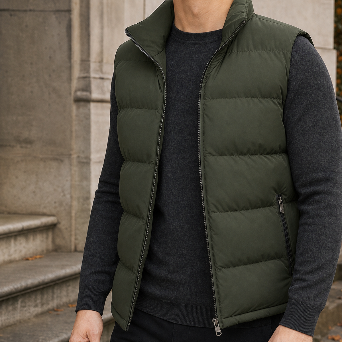 Alistair Puffer Vest - Army Green
