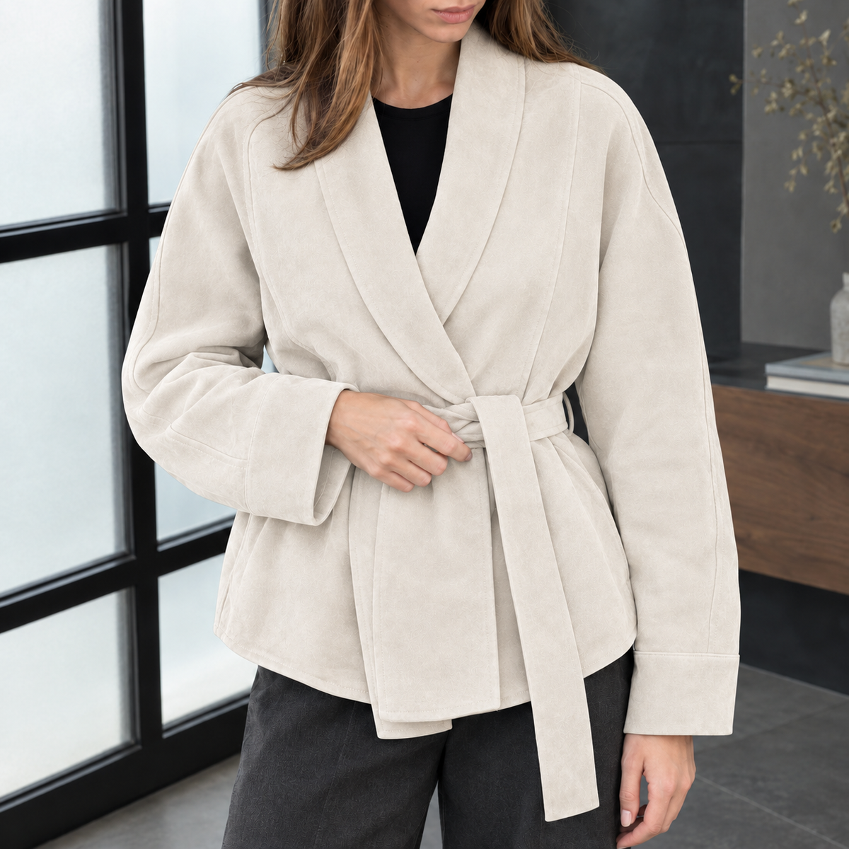 Mara Suede Jacket - Off White