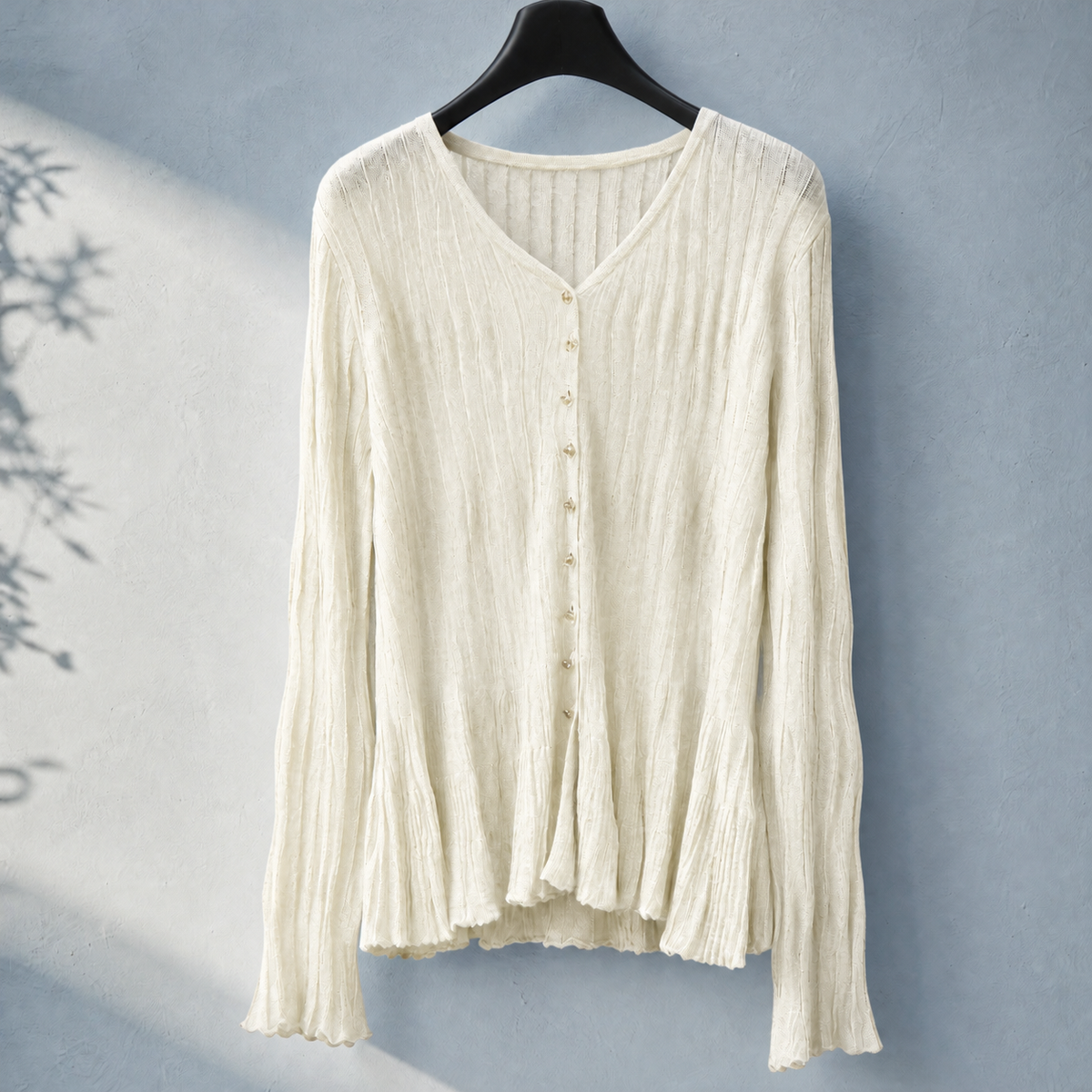 Armand V-Neck Cardigan - Cream