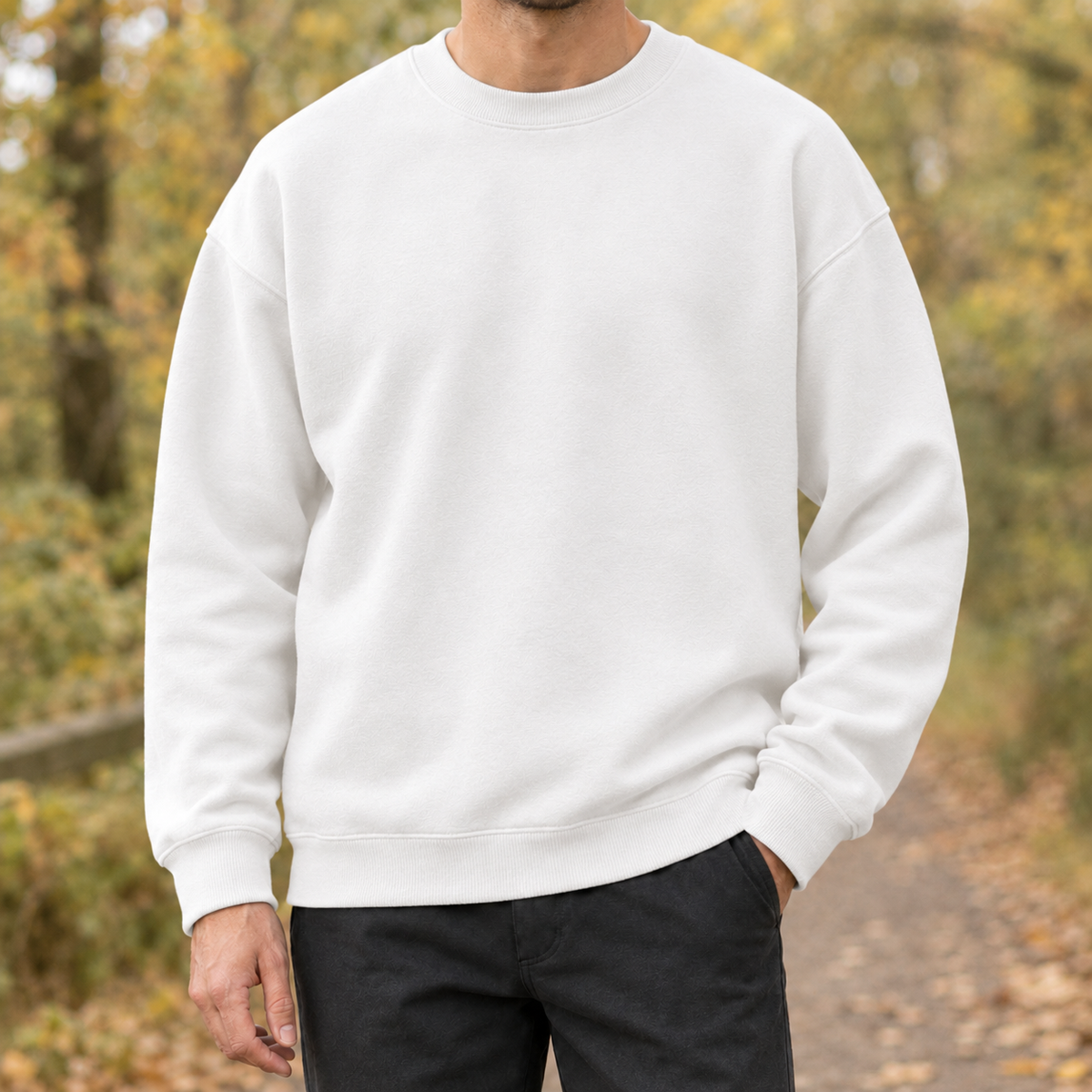 Maximilian Crew Neck Sweater - White