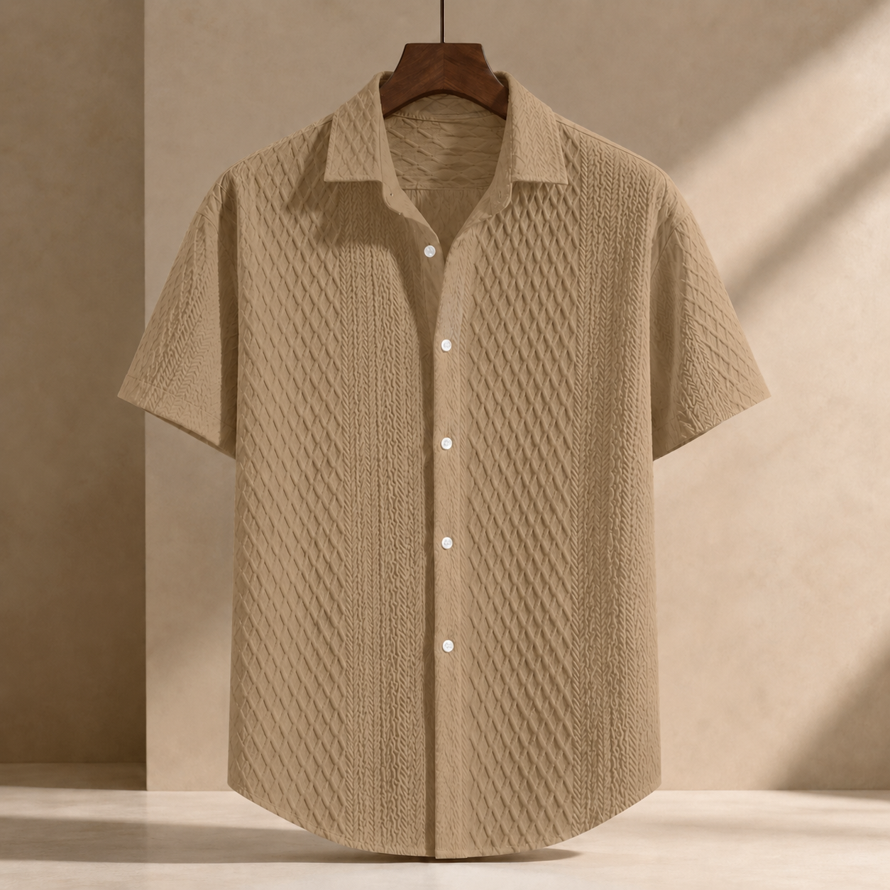 Ignatius Jacquard Shirt - Khaki