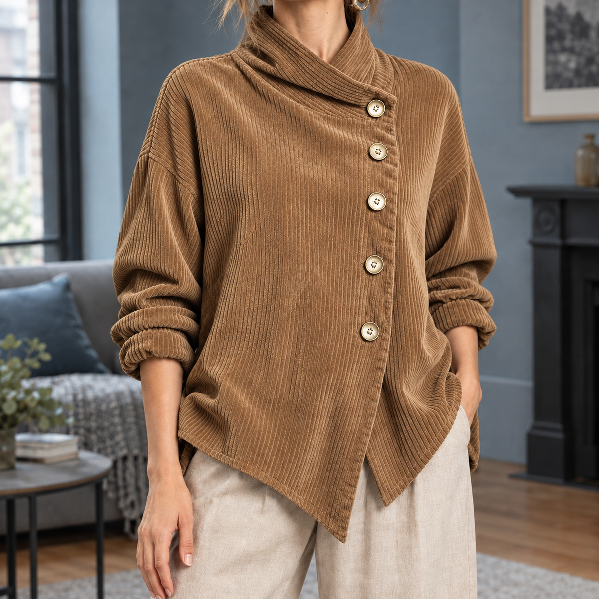 Alexandra Asymmetric Top - Camel