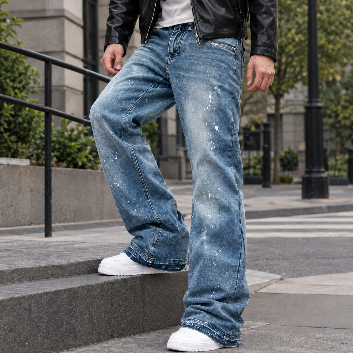 Adam Wide Leg Jeans - Blue