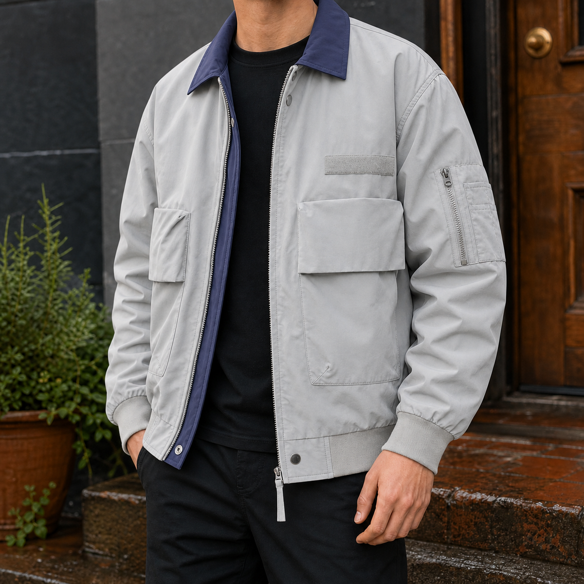 Simon Utility Jacket - Silver Gray