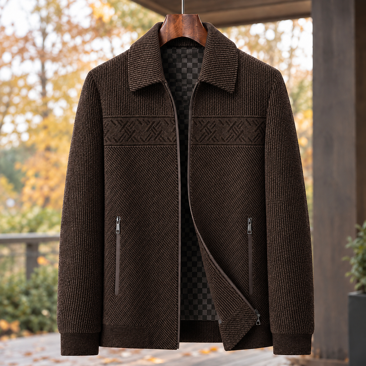 Donovan Textured Jacket - Brown