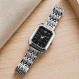 Hawthorne Geometric Watch - Silver Black