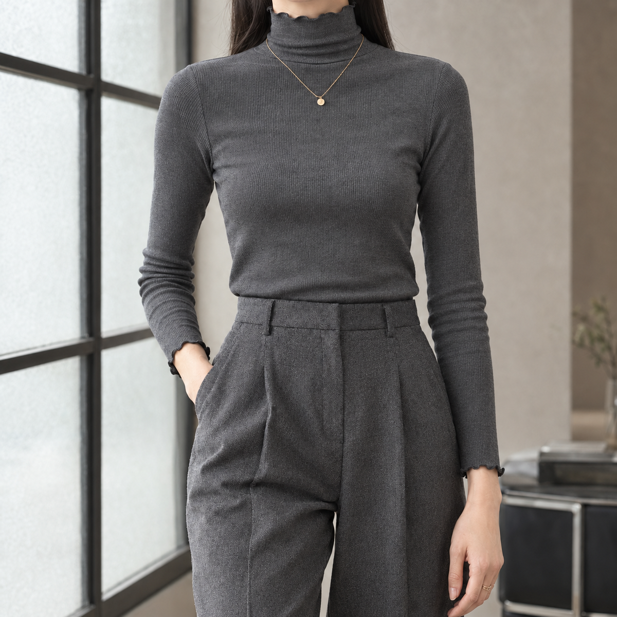 Maeve Ruffle Neck Sweater - As Pictured