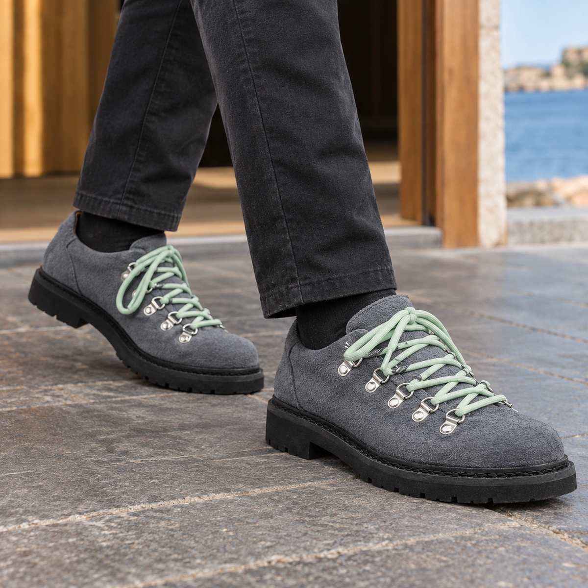 Bertolini Lace Up Derbies - Gray