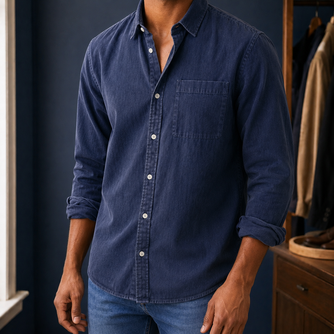 Jayden Relaxed Shirt - Dark Blue