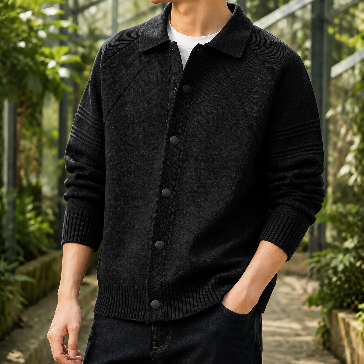 Caspian Knit Jacket - Black