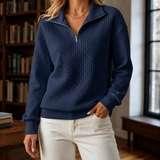 Giulia Quilted Sweatshirt - Navy