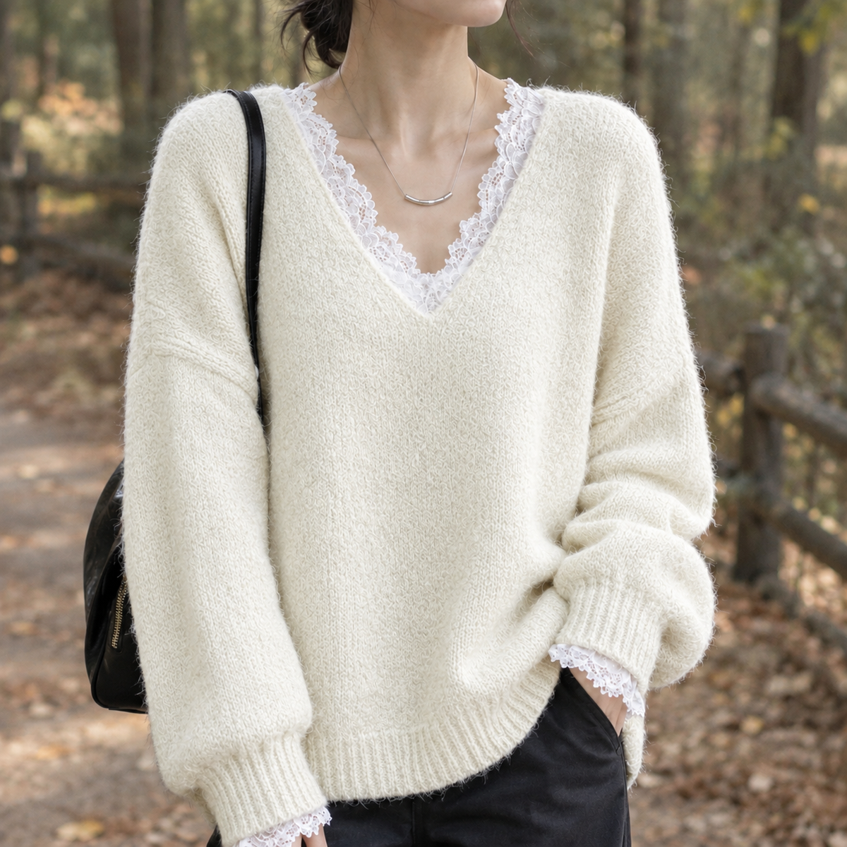 Becca V Neck Sweater - Off White
