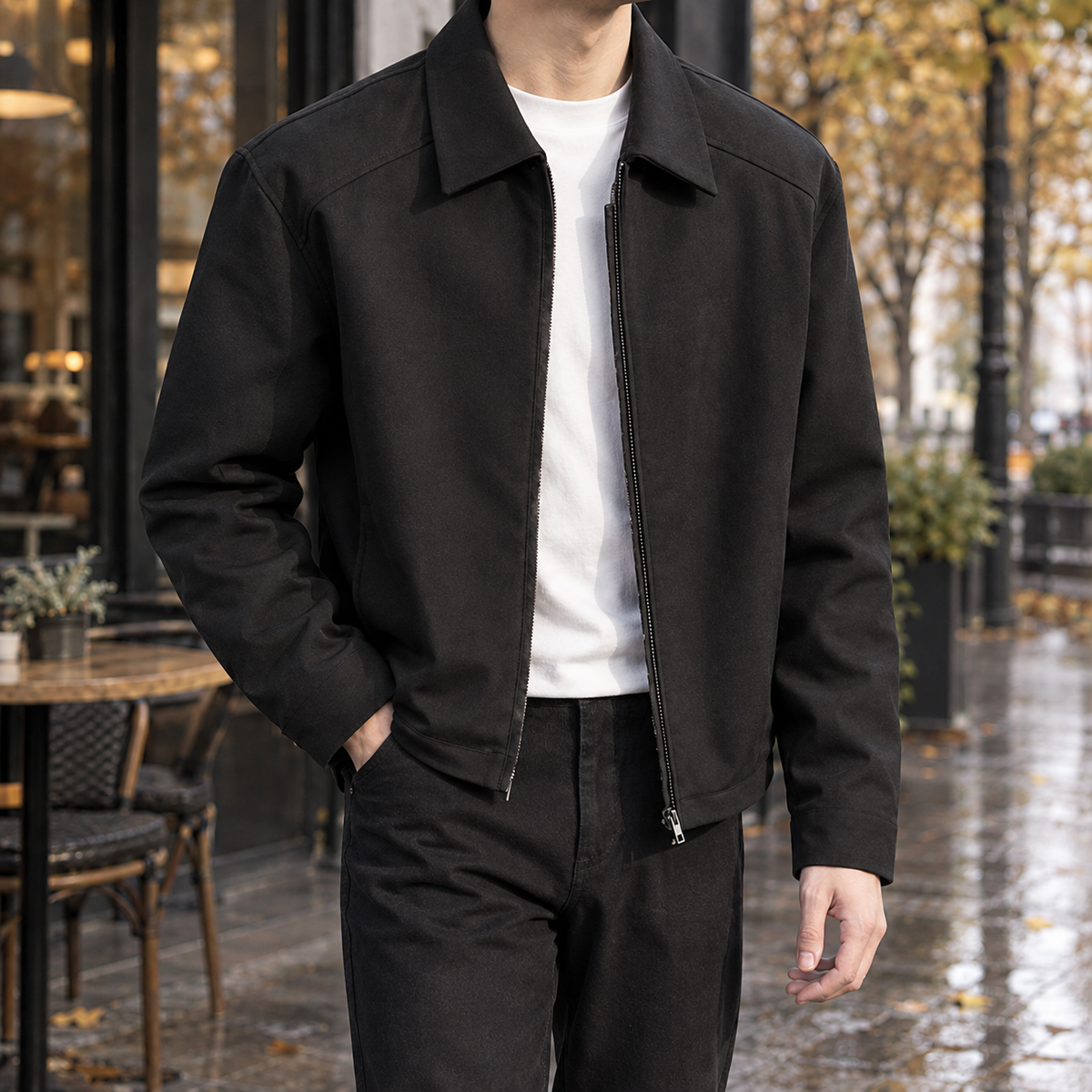 Thomas Zip Jacket - Black