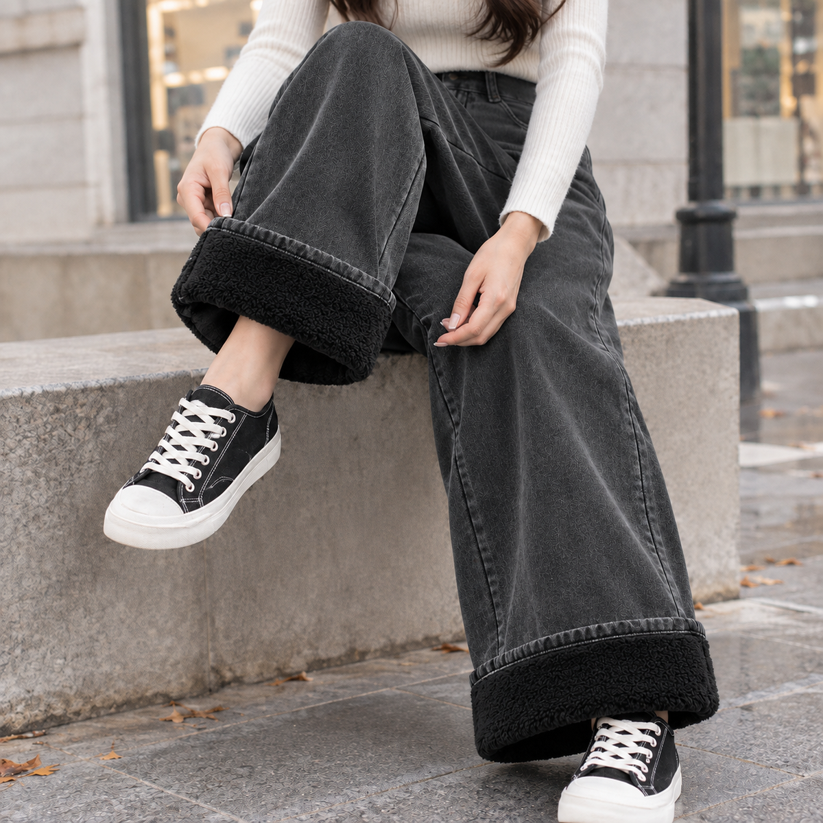 Tessa Wide Leg Jeans - Black