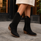 Ravello Leather Cowboy Boots - Black
