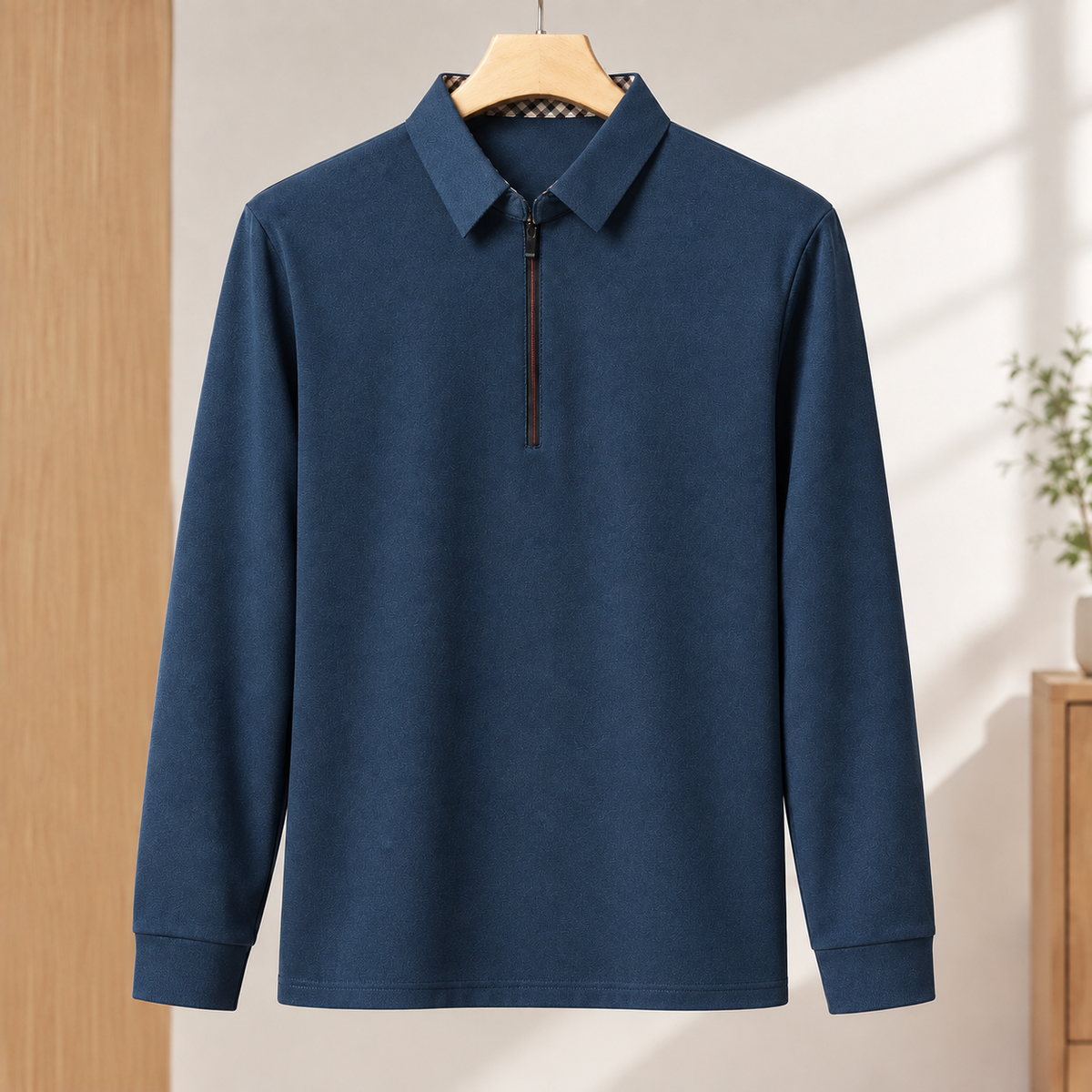 Renard Half Zip Polo - Navy Blue