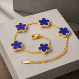 Fletcher Floral Bracelet - Gold Blue Shell Bracelet