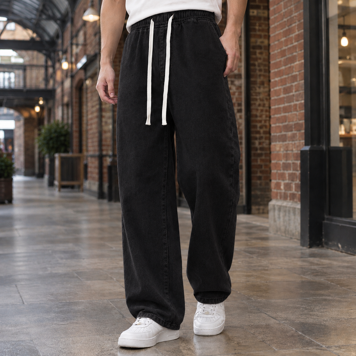 Alfred Wide Leg Jeans - Black