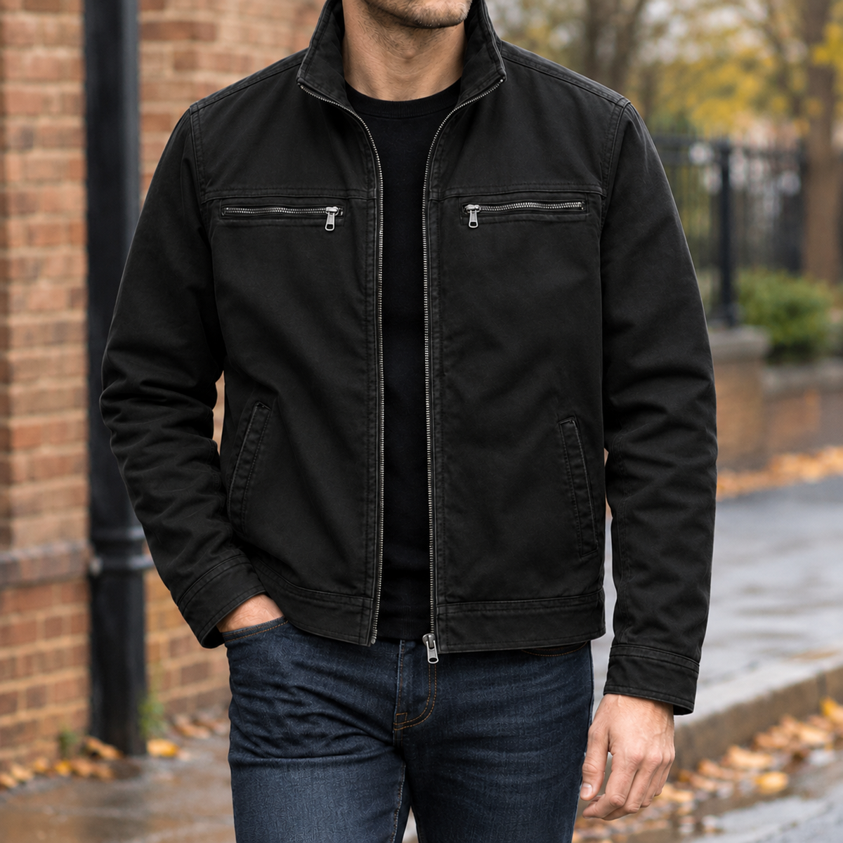Benoit Zip Jacket - Black