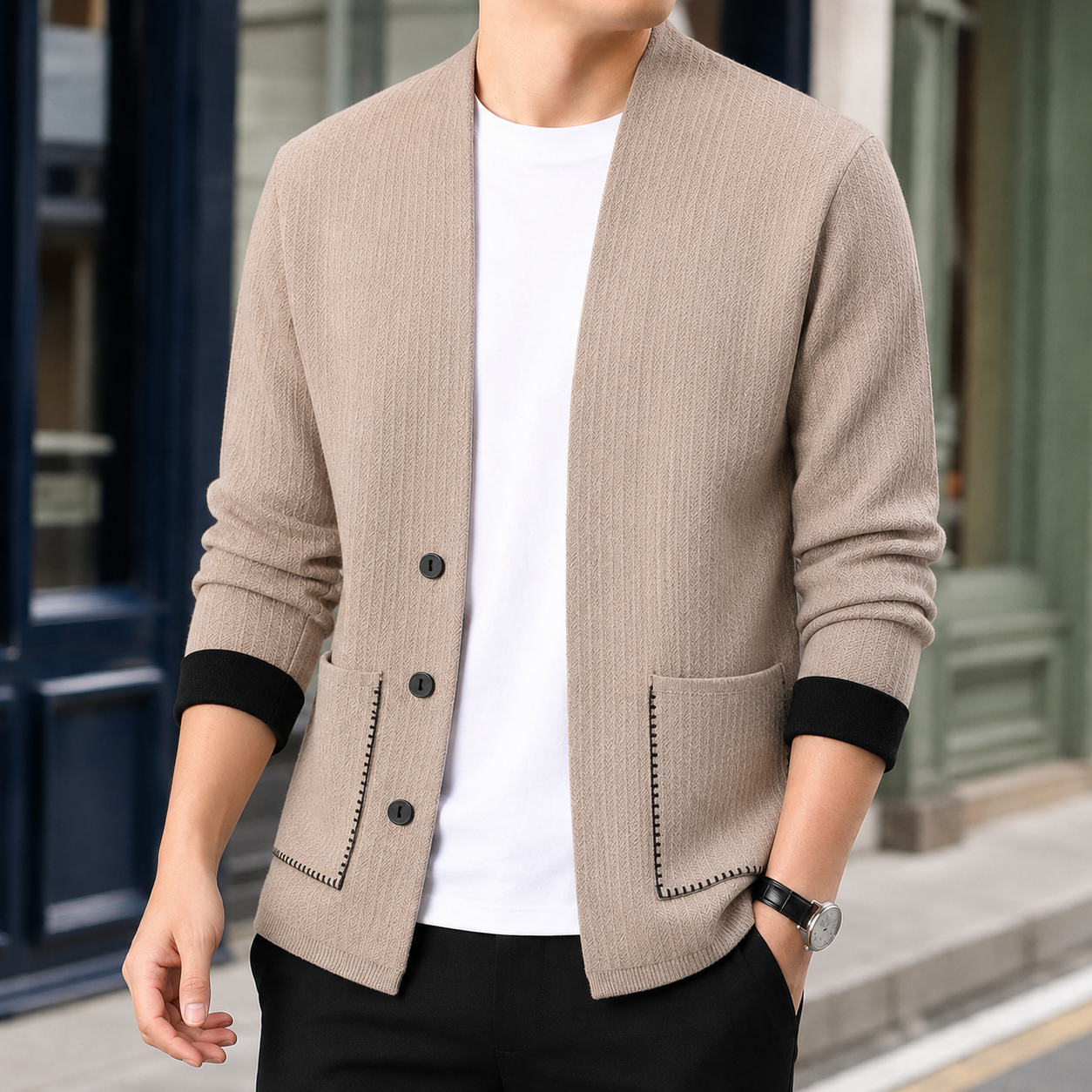 Vaughn Textured Jacket - Camel