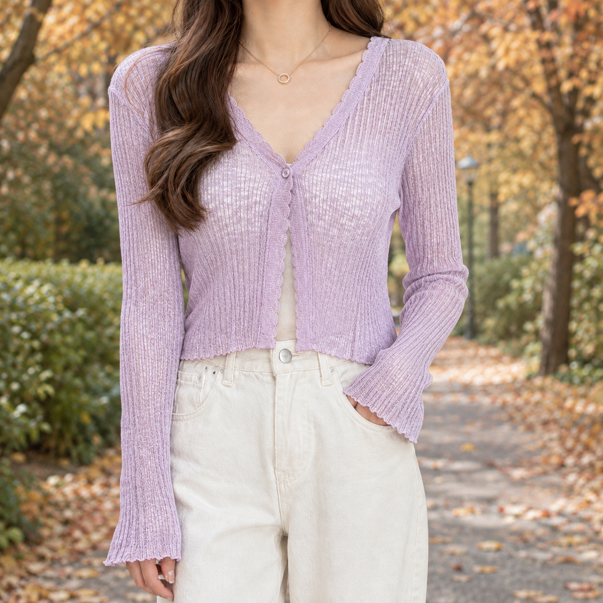 Fenella Sheer Cardigan - Purple