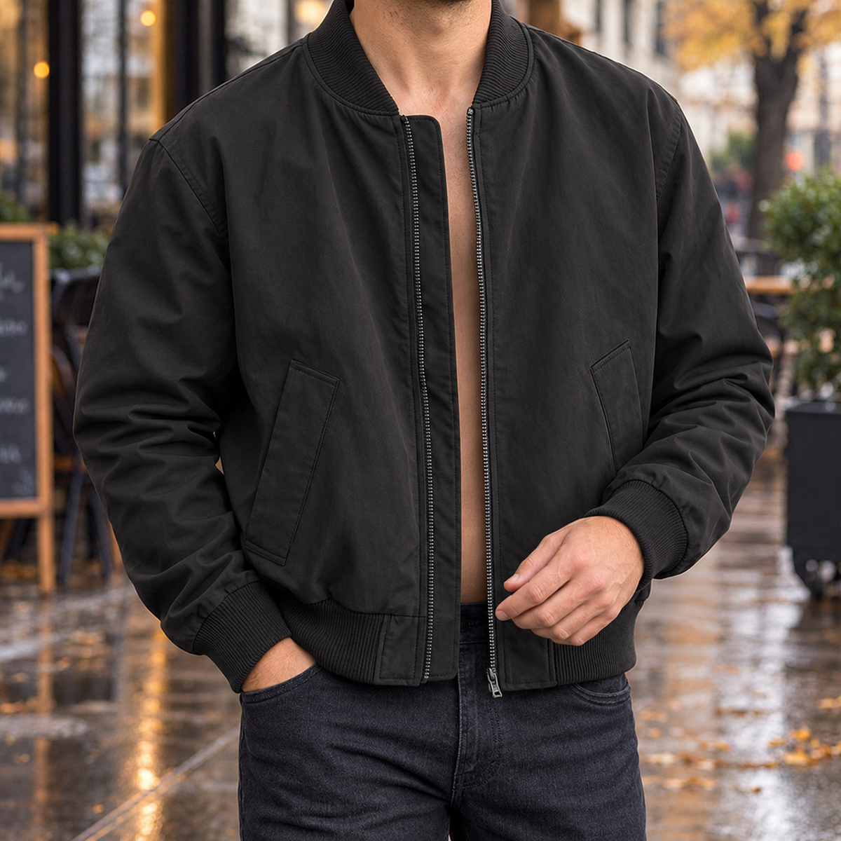 Reece Bomber Jacket - Black