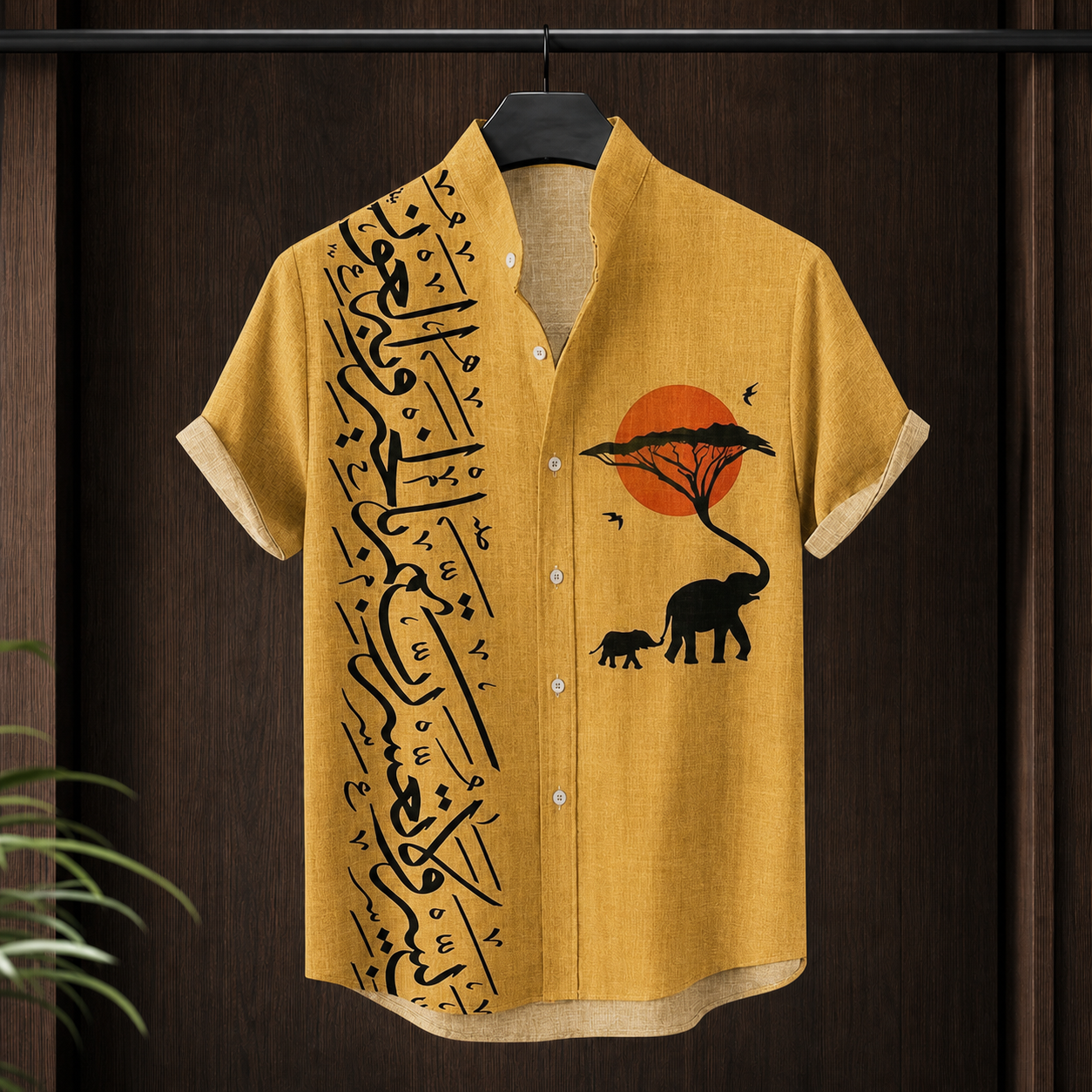 Otto Printed Shirt - Mustard Safari