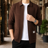 Magnus Collared Knit Jacket - Coffee Color