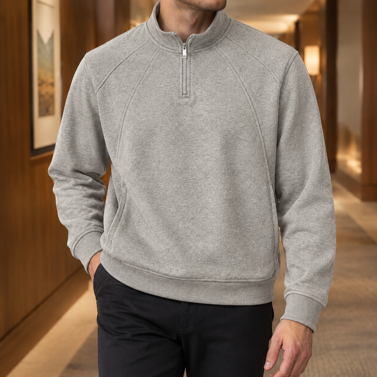 Tancred Quarter-Zip Sweatshirt - Gray