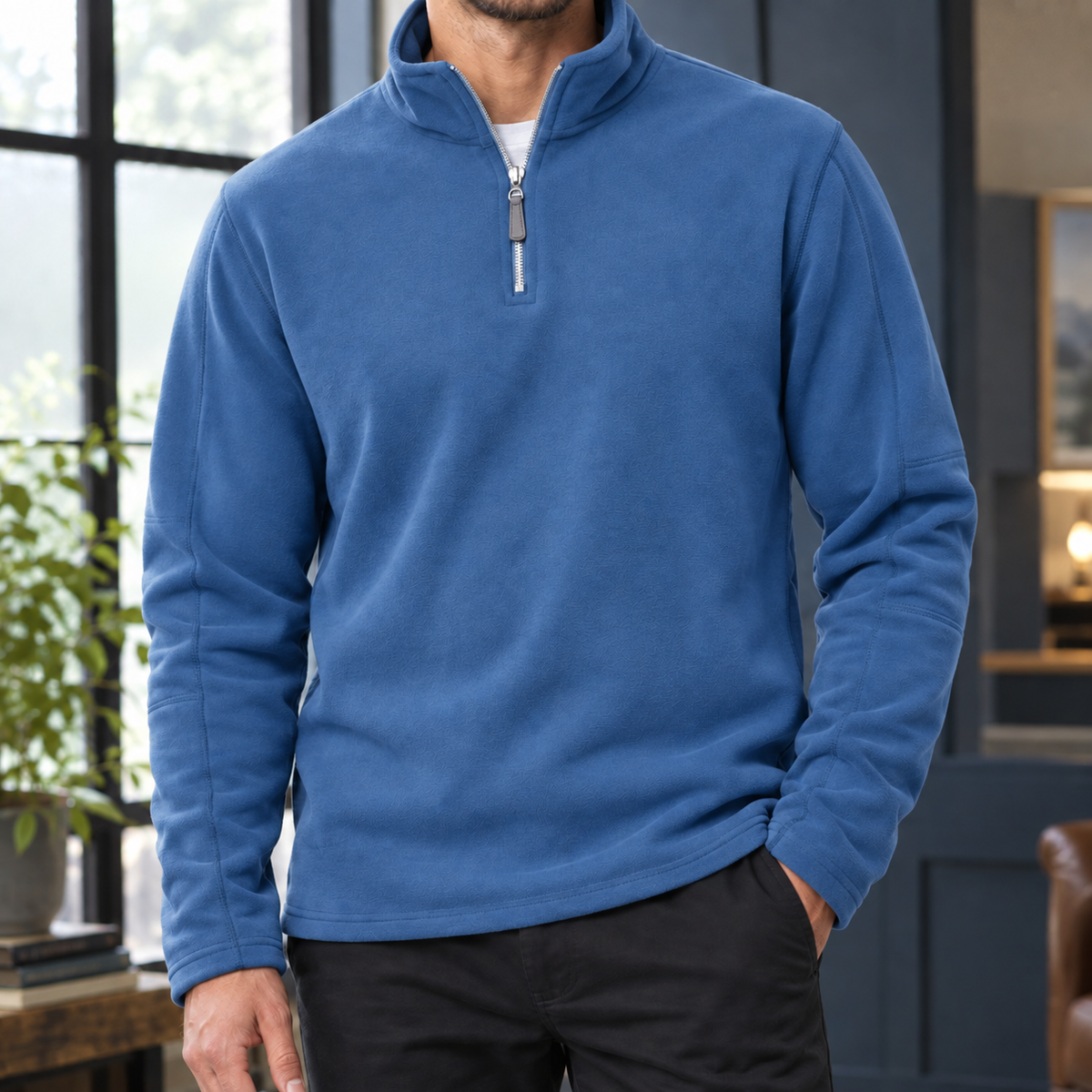 Kai Quarter Zip Top - Blue
