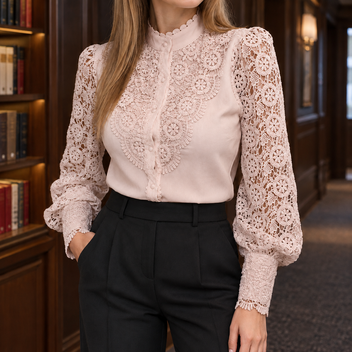 Tara Lace Blouse - Lotus Root Starch