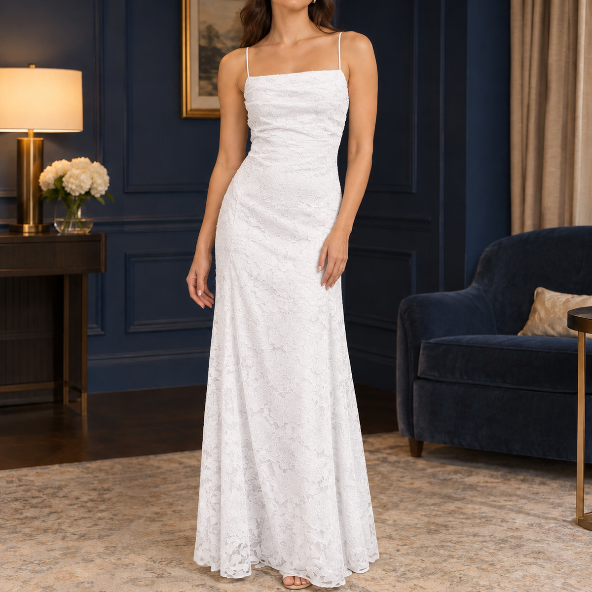 Leila Cowl Maxi Dress - White