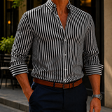 Caius Striped Shirt - Black