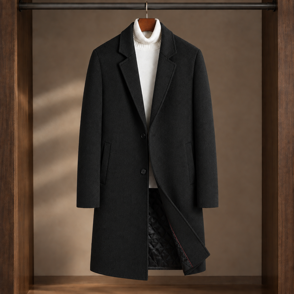 Charlie Tailored Overcoat - Black