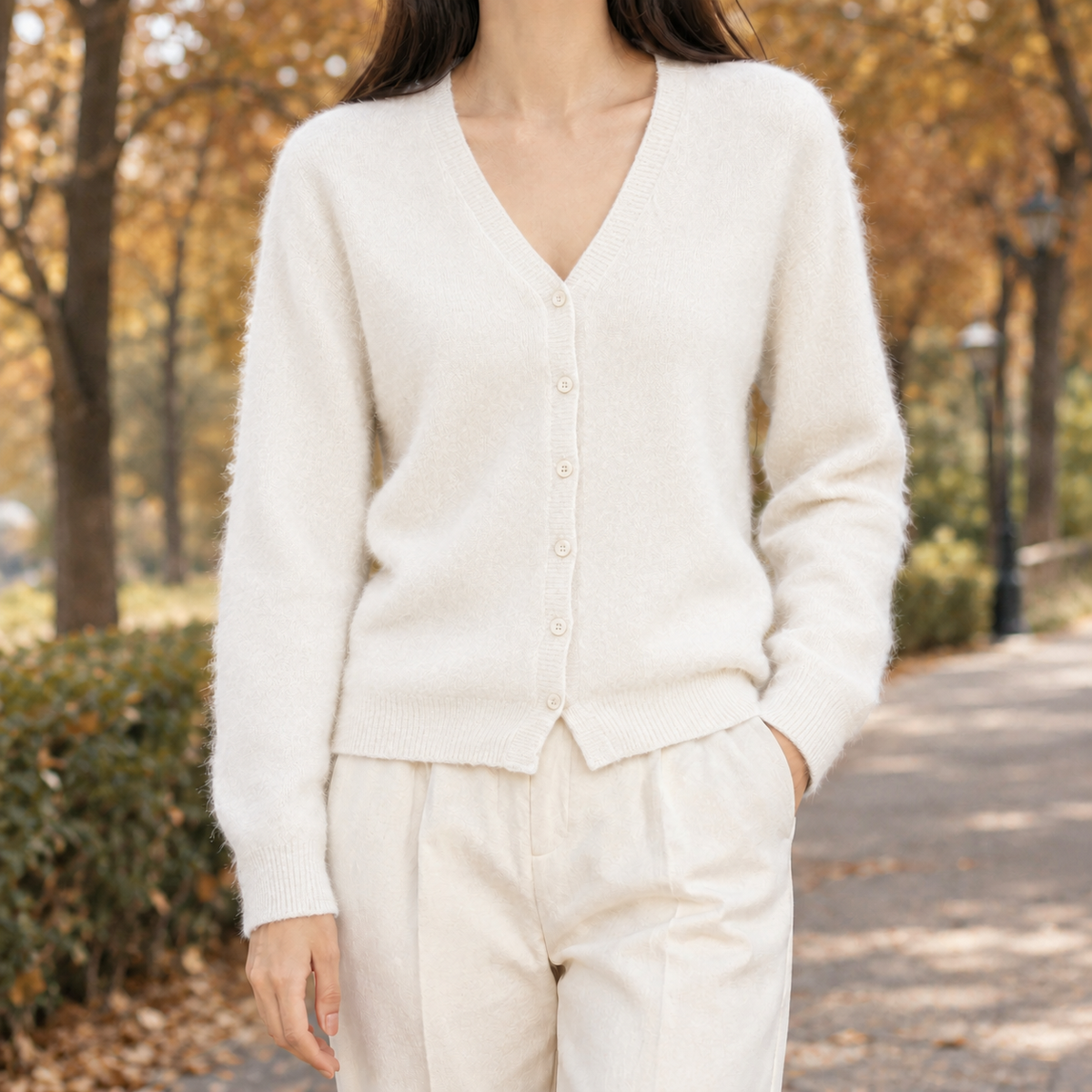 Lucinda Cashmere Cardigan - White