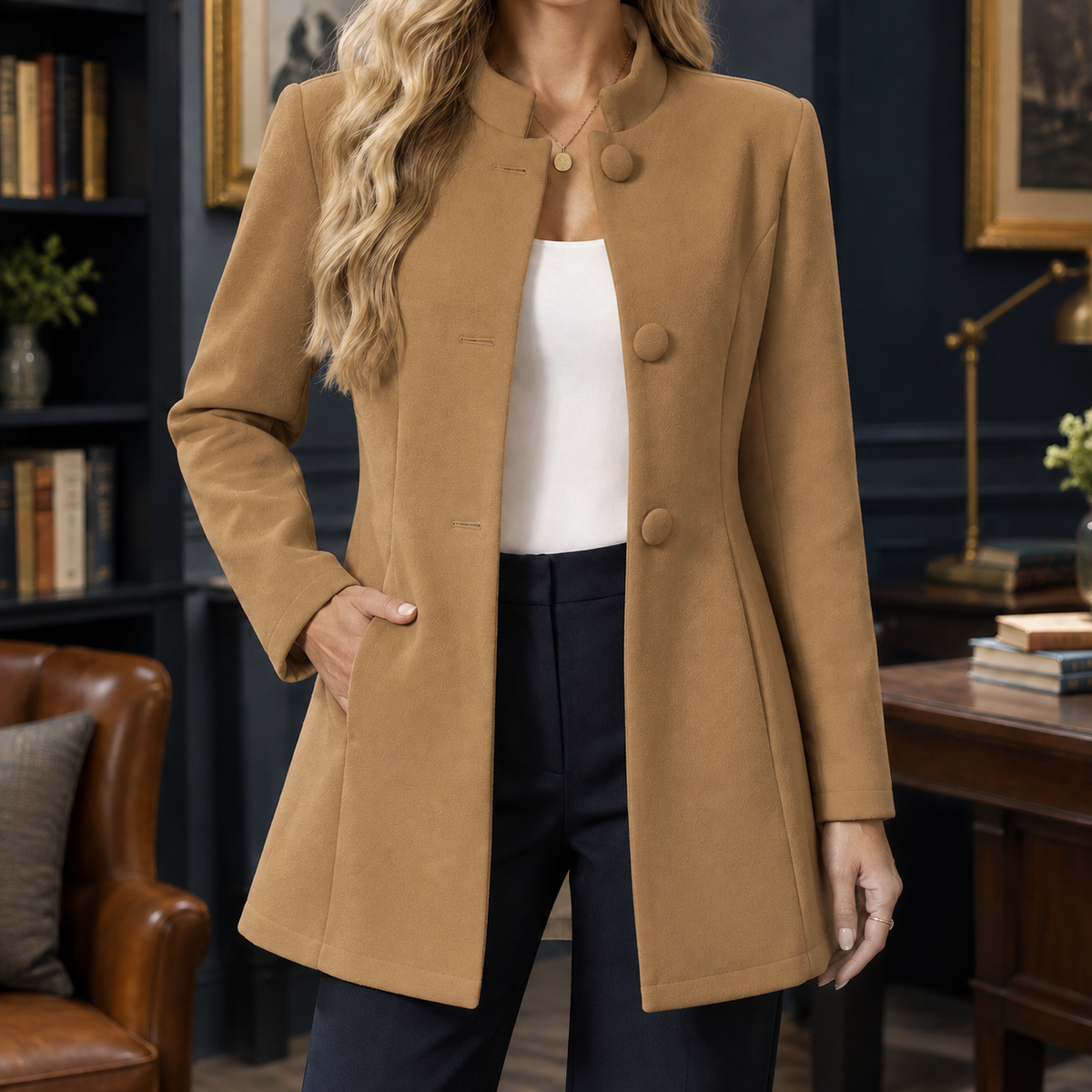 Juliet Longline Blazer - Brown