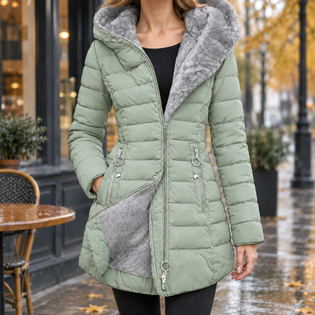 Adeline Quilted Jacket - Light Green