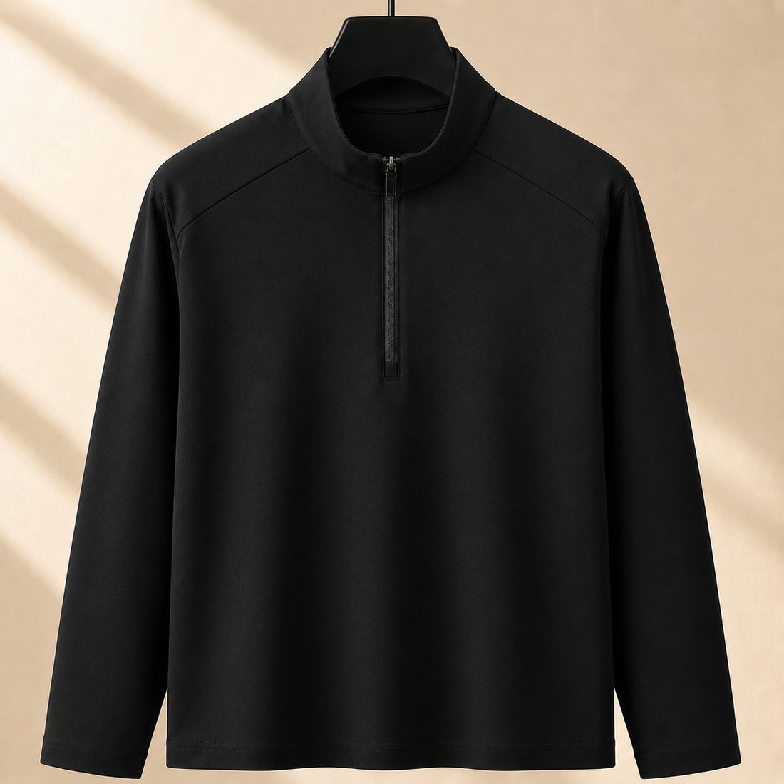 Xavier Quarter Zip Pullover - Black