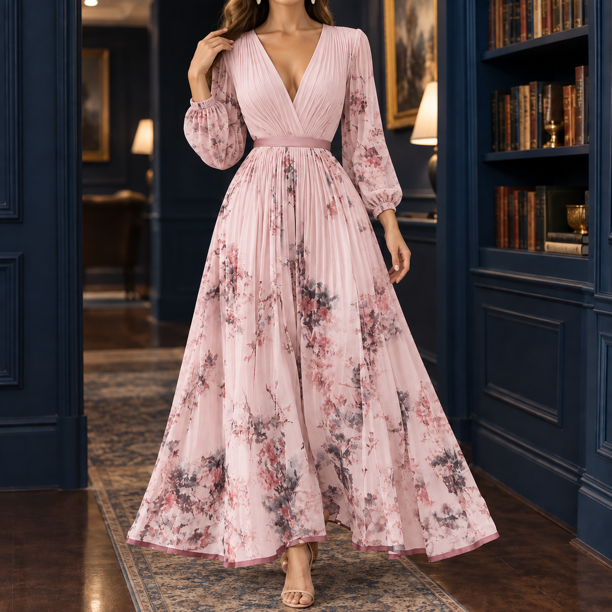 Rowena Floral Maxi Dress - Pink