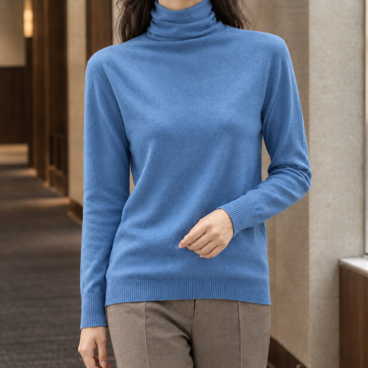 Charlize Turtleneck Sweater - Haze Blue