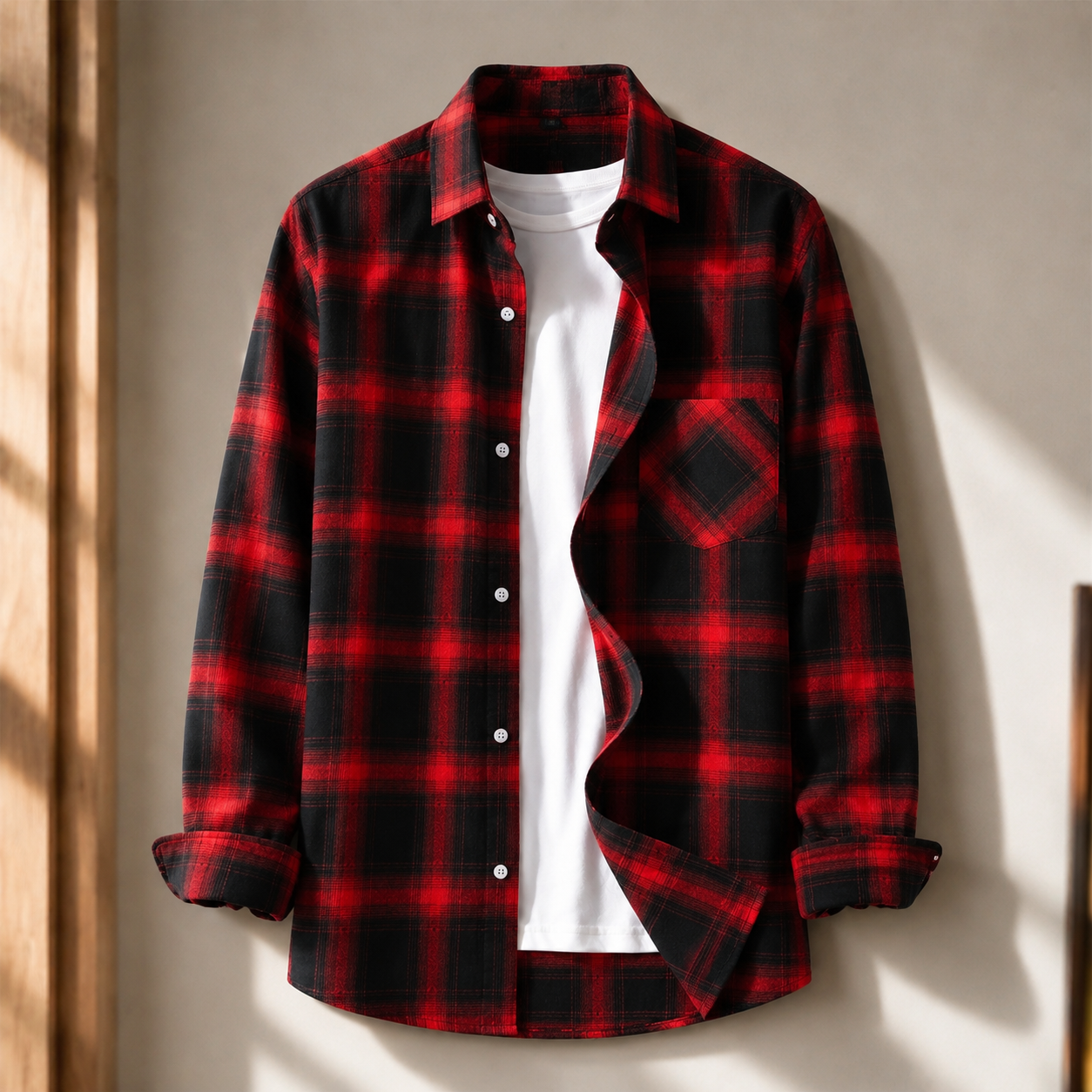Elias Plaid Jacket - Red